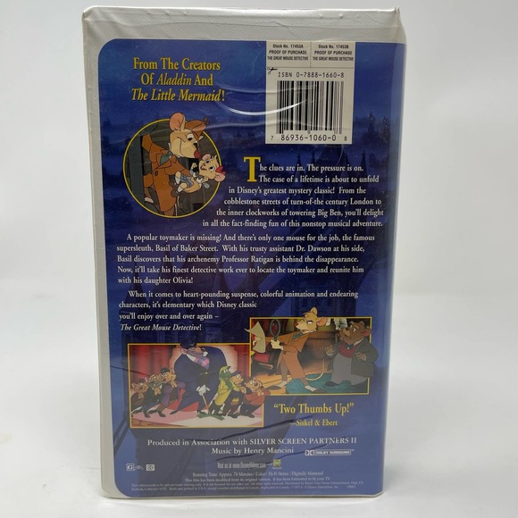 VHS Lot The Rescuers Mouse Detective American Tail Mouse Mice Disney Universal - Picture 9 of 10